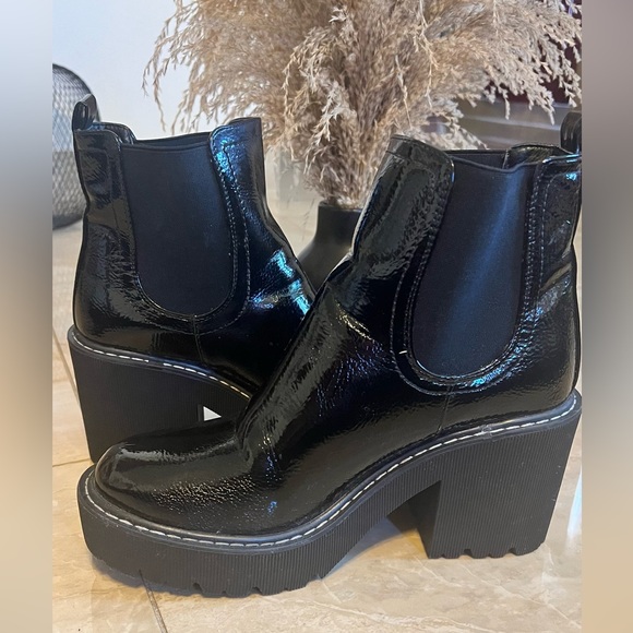 Platform Patent Chunky Heel Bootie - Picture 9 of 9